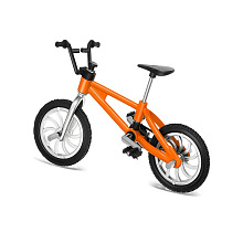 Honeyhandy Miniature Alloy Bicycle, for Dollhouse Accessories Pretending Prop Decorations, Tyre Random Style, Dark Orange, 105x70mm