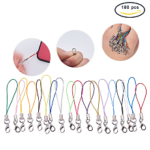 PandaHall Elite 180 PCS 18 Color 2.75" Strap Charm Lariat Lanyard W/Lobster Clasp Cords for Cellphone/USB Drive/Keychain/DIY Jewelry