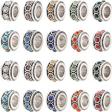 arricraft 40 Pcs 10 Colors Rhinestone Crystal Beads, Rhinestone European Beads Large Hole Spacer Beads for Snake Chain Charm Bracelet Earrings Necklace Crafts Making (Hole: 5mm)