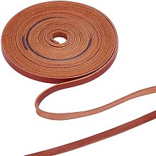 GORGECRAFT 197 Inch 6mm Brown Flat Genuine Leather Cord Leather String Full Grain Cord Lace Cowhide Leather Strips for Jewelry Making DIY Craft Projects Belts Keychains