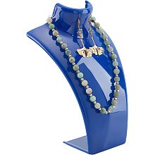 NBEADS Mannequin Jewelry Display Stand, 5.3×25×8.6" Plastic Necklace Display Stands Pendant Necklace Jewelry Display Holder for Necklace Bracelets Earrings Jewelry Exhibition, Midnight Blue