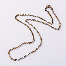 Honeyhandy Iron Cable Chain Necklaces, with Zinc Alloy Lobster Claw Clasps, Antique Bronze, 19.2 inch