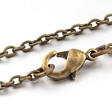 Honeyhandy Iron Cable Chain Necklace Making, with Lobster Claw Clasps, Antique Bronze, 16 inch