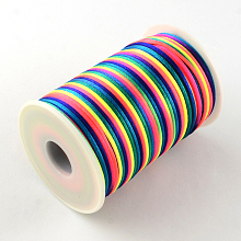 Honeyhandy Nylon Threads, Rattail Satin CordColorful, 2mm, about 98.42 yards(90m)/roll