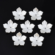 Honeyhandy ABS Plastic Imitation Pearl Beads, Flower, Creamy White, 25x26x5.5mm, Hole: 1.6mm