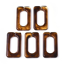 Honeyhandy Acrylic Linking Rings, Quick Link Connectors, for Cross Chains Making, Imitation Gemstone Style, Rectangle, Coconut Brown, 43.5x23x4.5mm, Inner Diameter: 30x12mm, about 147pcs/500g