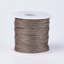 Honeyhandy Polyester Metallic Thread, Coconut Brown, 1mm, about 100m/roll(109.36yards/roll)