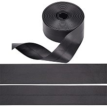 BENECREAT 5m Long Imitation Foldover Leather Strap 1-5/8 Inch Wide Leather Belt Strips for DIY Arts & Craft Projects (Black)