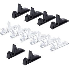 GLOBLELAND 12Pcs 2 Colors Acrylic Easels Display Holder Clear Coin Display Holders Plastic Easel Holders Picture Display Holders Plate Holder Stands for Displaying Home Office Decor