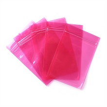 Honeyhandy Plastic Transparent Zip Lock Bag, Storage Bags, Self Seal Bag, Top Seal, Rectangle, Deep Pink, 18x12x0.15cm, Unilateral Thickness: 3.1 Mil(0.08mm)