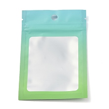 Honeyhandy Plastic Zip Lock Bag, Storage Bags, Self Seal Bag, Top Seal, with Window and Hang Hole, Rectangle, Green, 12x8x0.25cm, Unilateral Thickness: 3.1 Mil(0.08mm), 95~100pcs/bag