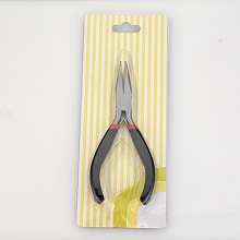 Honeyhandy Carbon Steel Jewelry Pliers, Bent Nose Plier, Polishing, Black, 125mm, 1plier/box