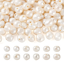 Honeyhandy Natural Cultured Freshwater Pearl Beads, Baroque Keshi Pearl, Nuggets, Seashell Color, 7~8mm, Hole: 1.6mm