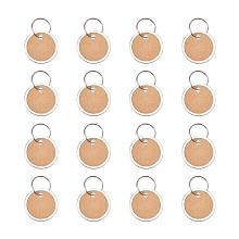 PandaHall Elite 50 Pack Aluminum Pendants with Paper Iron Key Ring Clasps Paper Key Tags with Split Rings Labels