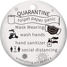 SUPERFINDINGS 1PC Quarantine Ornament Porcelain Ornament Commemorate 2020 Ornament for Home Indoor Outdoor Decor, Double-Sided Printed, Flat Round, White, 3inch