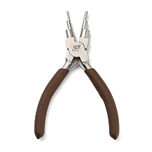 6-in-1 Bail Making Pliers, Steel 6-Step Multi-Size Wire Looping Forming Pliers, for Loops and Jump Rings, with Plastic Handle, Coconut Brown, 13.15x7.8x1.2cm