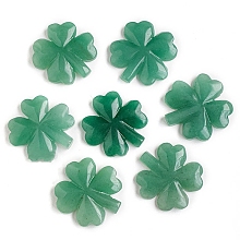 Natural Green Aventurine Carved Healing Clover Figurines, Reiki Energy Stone Display Decorations, 45x45mm