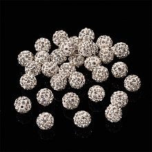 Pandahall Elite About 50 Pcs 8mm Clay Pave Disco Ball Czech Crystal Rhinestone Shamballa Beads Charm Round Spacer Bead for Jewelry Making Crystal