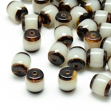 Honeyhandy Resin Beads, Imitation Bodhi, Column, Coconut Brown, 9~10x9.5~10mm, Hole: 2mm