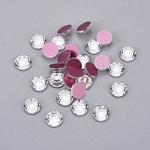 Honeyhandy Glass Rhinestone Cabochons, Grade AA, Flat Back & Faceted, Half Round, Crystal, SS20, 4.6~4.8mm, about 1440pcs/bag