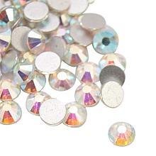 NBEADS About 1440pcs/bag Half Round Crystal AB Back Plated Glass Flat Back Rhinestone, Grade A,2.3~2.4mm