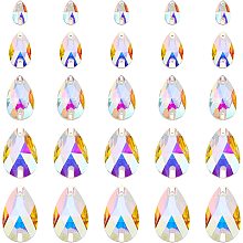 FINGERINSPIRE 70 Pcs 5 Sizes Teardrop Glass Rhinestone Gems with Holes AB Color Glass Jewels Embelishments Crystals Colorful Flat Back Sew on Rhinestone for Costume Making DIY Sewing