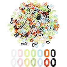 DICOSMETIC 1260Pcs 2 tyles 7 Colors Acrylic Linking Rings Quick Link Connector C-Clips Twist Curb Chain Connector Oval Linking Ring Open Linking Ring Curb Chain Jewelry Making for Trouser mobile Strap