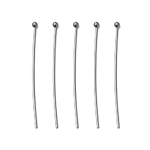 Honeyhandy 304 Stainless Steel Ball Head pins, Stainless Steel Color, 35x0.7mm, 21 Gauge, Head: 1.9mm, about 500pcs/bag