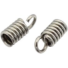 UNICRAFTALE About 100pcs 304 Stainless Steel Terminators Coil Cord Ends 3.5mm Inner Diameter Cord End Cones End Cap Connector for DIY Jewelry Necklace Bracelets Making Hole 2mm