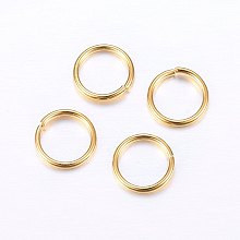 Honeyhandy 304 Stainless Steel Open Jump Rings, Golden, 24 Gauge, 3x0.5mm, Inner Diameter: 2mm