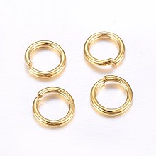 Honeyhandy 304 Stainless Steel Open Jump Rings, Real 24K Gold Plated, 18 Gauge, 5x1mm, Inner Diameter: 3mm