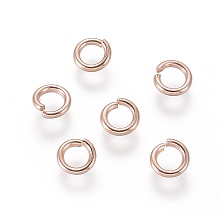 Honeyhandy 304 Stainless Steel Open Jump Rings, Rose Gold, 18 Gauge, 5x1mm, Inner Diameter: 3mm