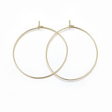 Honeyhandy 316 Surgical Stainless Steel Hoop Earrings, Ring, Golden, 21 Gauge, 35x0.7mm