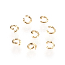 Honeyhandy 304 Stainless Steel Open Jump Rings, Golden, 22 Gauge, 3x0.6mm, Inner Diameter: 1.6mm, about 1500pcs/bag