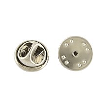 Nbeads Stainless Steel Badge Lapel Pin Back Butterfly Clutches, Brooch Findings, Stainless Steel Color, 11.5x5mm, Hole: 1mm