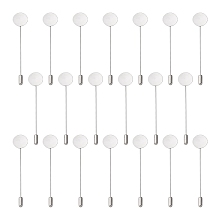 Honeyhandy 201 Stainless Steel Brooch Findings, Stainless Steel Color, Tray: 15mm, 77x15mm, pin: 1mm