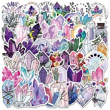 Honeyhandy 50Pcs PVC Self-Adhesive Crystal Cluster Stickers, Waterproof Decals for Suitcase, Skateboard, Refrigerator, Helmet, Mobile Phone Shell, Mixed Color, 50~70mm