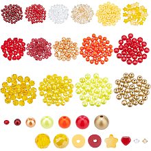 arricraft 710 Pcs Jewelry Making Beads Kit, 15 Styles Crystal Glass Beads Colorful Crystal Round Beads for Bracelets Necklace Making DIY Mixed Beads Set