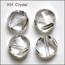 Honeyhandy Imitation Austrian Crystal Beads, Grade AAA, Faceted, Flat Round, Clear, 10x5mm, Hole: 0.9~1mm