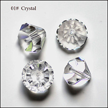 Honeyhandy Imitation Austrian Crystal Beads, Grade AAA, Faceted, Diamond, Clear, 9.5~10x7~8mm, Hole: 0.9~1mm