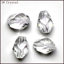 Honeyhandy Imitation Austrian Crystal Beads, Grade AAA, Faceted, Bicone, Clear, 8x10.5mm, Hole: 0.9~1mm