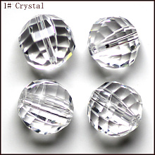 Honeyhandy Imitation Austrian Crystal Beads, Grade AAA, Faceted, Round, Clear, 10mm, Hole: 0.9~1mm