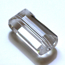 Honeyhandy Imitation Austrian Crystal Beads, Grade AAA, Faceted, Rectangle, Clear, 10x15.5x7mm, Hole: 0.9~1mm