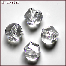 Honeyhandy Imitation Austrian Crystal Beads, Grade AAA, Faceted, Polygon, Clear, 10mm, Hole: 0.9~1mm