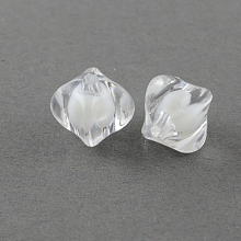 Honeyhandy Transparent Acrylic Beads, Bead in Bead, Rhombus, Clear, 8x10x10mm, Hole: 2mm, about 1790pcs/500g