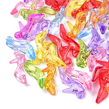 Honeyhandy Transparent Acrylic Pendants, High-heeled Shoes, Mixed Color, 20x35x11.5mm, Hole: 2.5mm, about 300pcs/500g