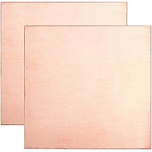 BENECREAT 2 Packs 18 Gauge Pure Copper Sheet 8x4 Single Filmed Metal Sheet for Mechanical Cutting, Precision Machining, Mould Making