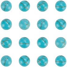 ARRICRAFT 100PCS 6mm Synthetic Turquoise Gemstone Flat Back Stone Cabochons Craft Findings for DIY Jewelry Making-Half Round