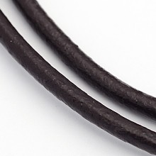 Honeyhandy Round Cowhide Leather Cord, Jewelry Making Material for DIY Leather Wrap Bracelet, Black, 3mm, about 1.8m/bundle