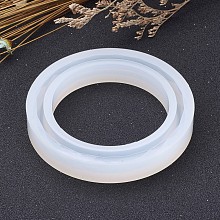 Honeyhandy DIY Silicone Bangle Molds, Resin Casting Molds, For UV Resin, Epoxy Resin Jewelry Making, White, 68x11mm, Inner Diameter: 56mm